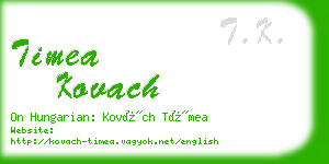 timea kovach business card